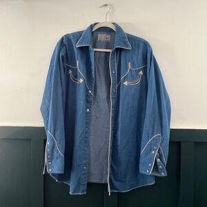 Vintage  H bar C California Ranchwear Denim Western Shirt - Rare